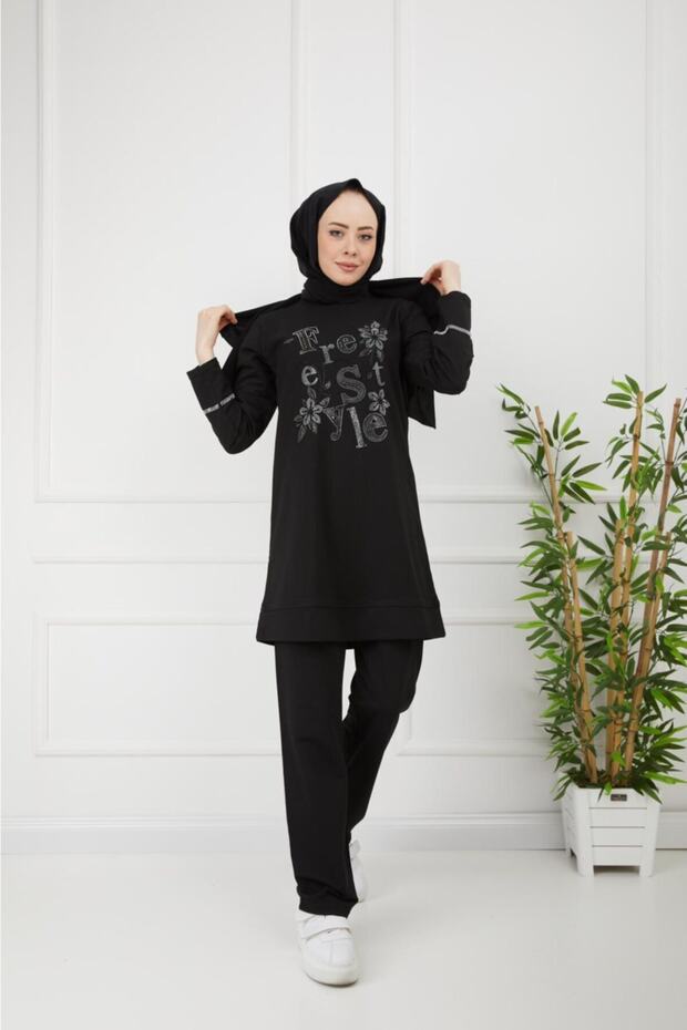 Black Style Jewelled Double Set