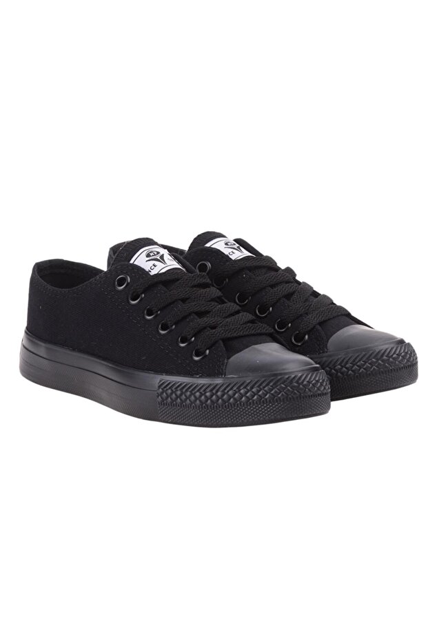 Women's Black Linen Canvas Sneakers 211-1842