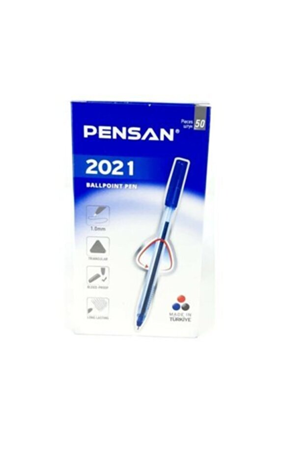 Ballpoint Pen 1.0 Mm Triangle Body Transparent Blue (Pack of 50) 2021