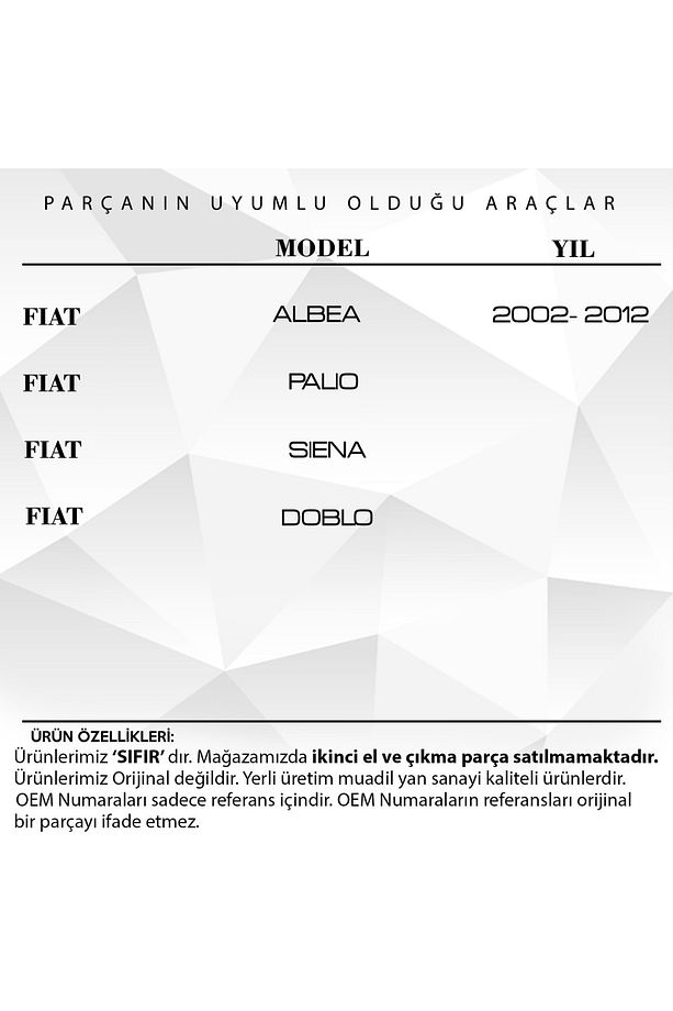 Fiat Doblo, Albea, Palio, Siena Için Cam Kapı Fitil Klipsi - 2