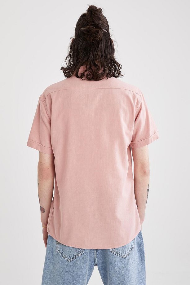 Slim Fit Basic Kısa Kollu Gömlek - 6