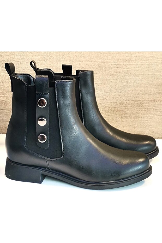 2238 Kısa Topuklu Termo Bot Siyah - 3