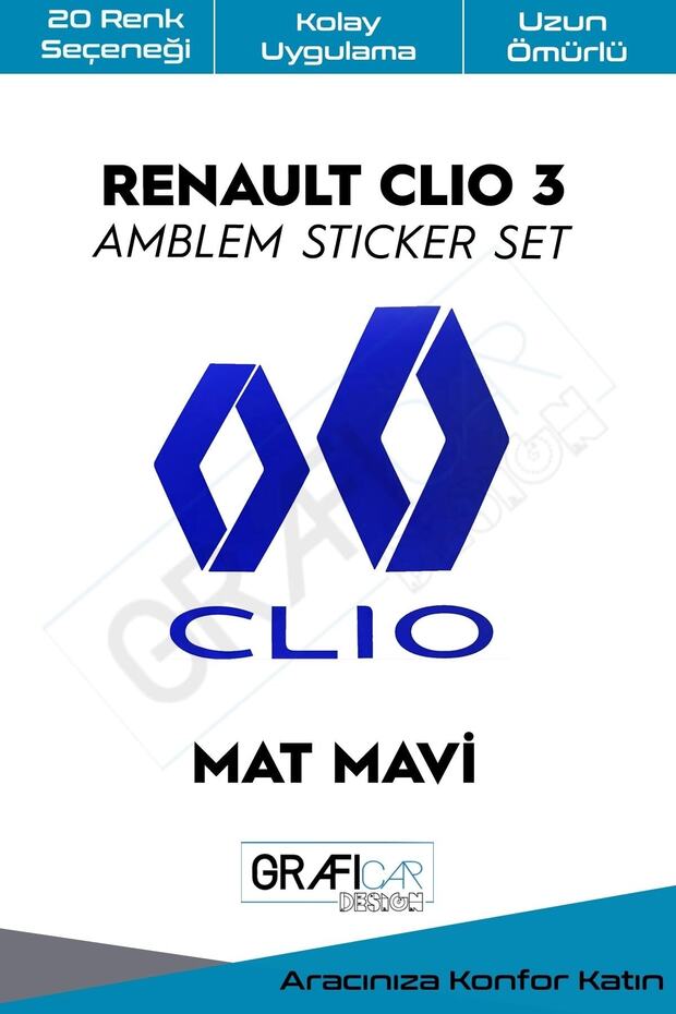 مجموعة ملصقات تغطي الشعار المتوافقة مع Renault Clio 3