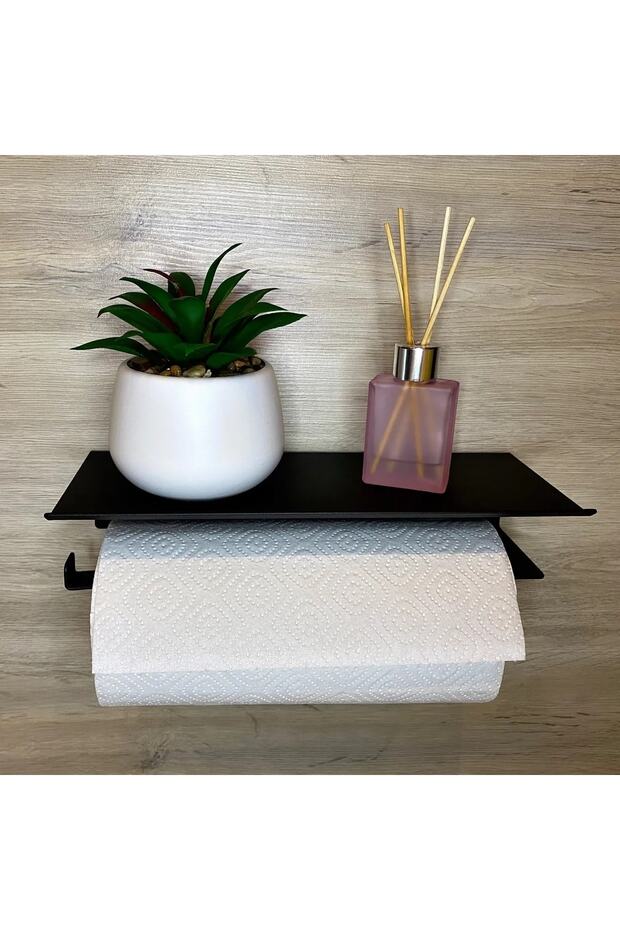 4 Lü Set Havlu Askılıgı Seti Raf Düzenleyici Şampuanlık Seti Kagıt Havlu Askılıgı - 4