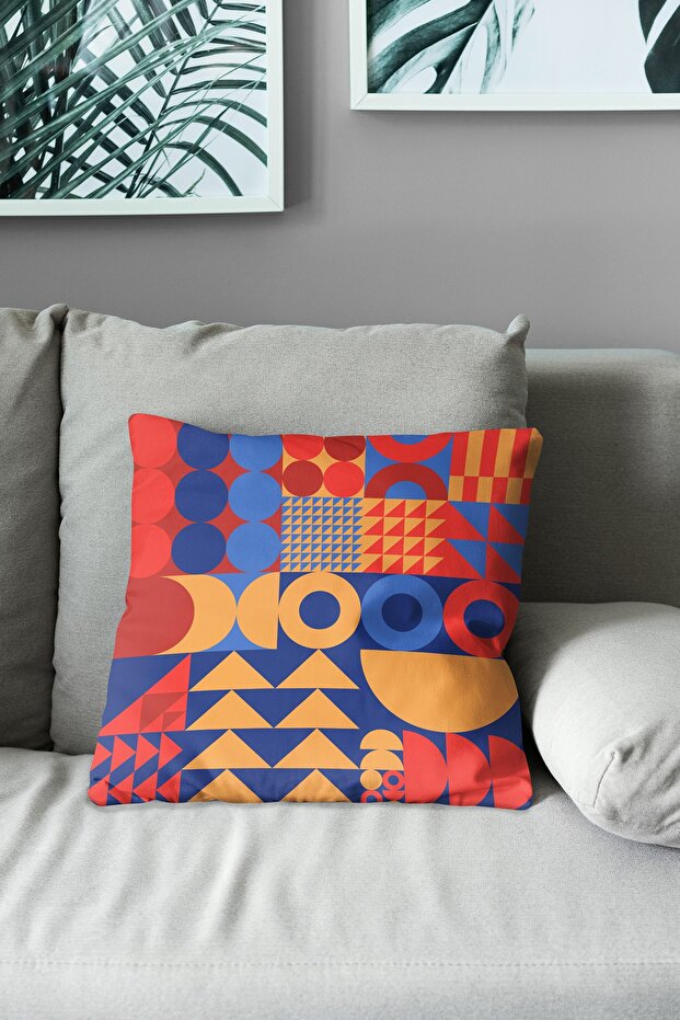 Double Sided Printed Geometric - 1 Patterned Suede Throw Pillow Case - 3