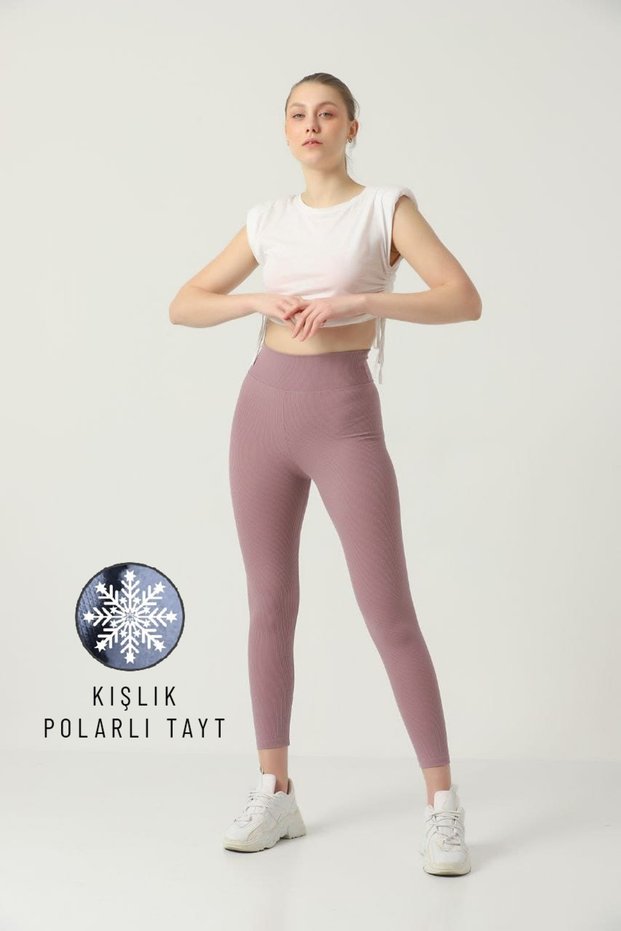 Winter Fleece Ribbed Women's High Waist Seamless Tights