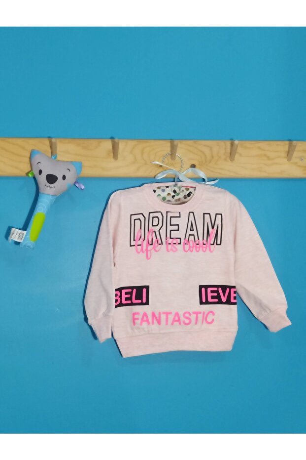 سويت شيرت Dream للربيع بعمر 8 سنوات، سويت شيرت بناتي مرتفع بخيطين