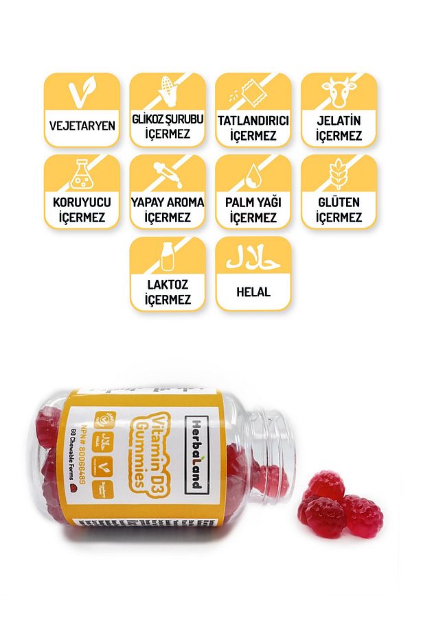 Gummies C Vitamini 60 Adet + Gummies Vitamin D3 60 Adet Çiğnenebilir Form - 2