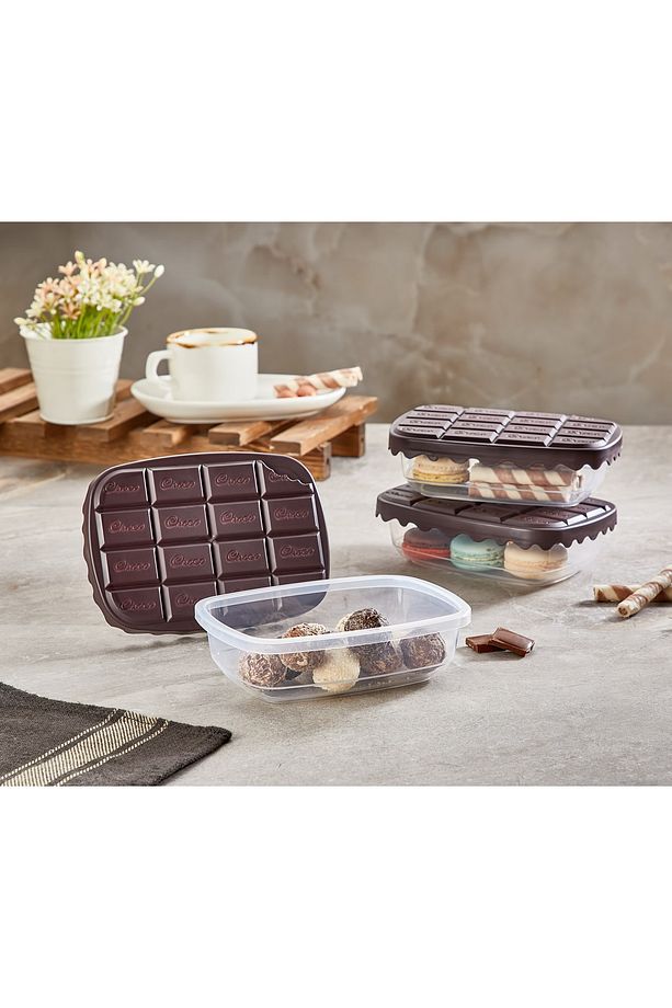 3lü Choco Box Saklama Kabı Seti 500 Ml Sc-4278 - 2