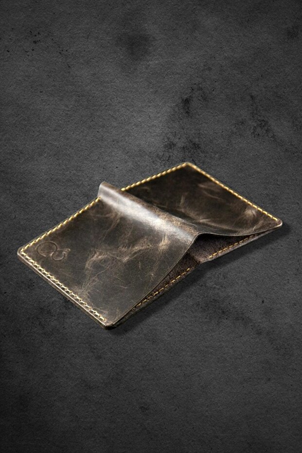 Babil Gri Effect Crazy Deri Cüzdan - 3