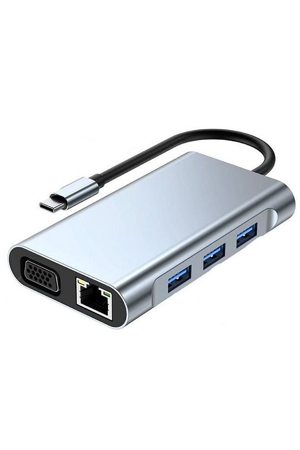 5236 10in1 Type C To Hdmi Usb 3.0 Sd Tf Kart Rj45 Ethernet Vga 3.5mm Çevirici Çoklayıcı Hub - 7