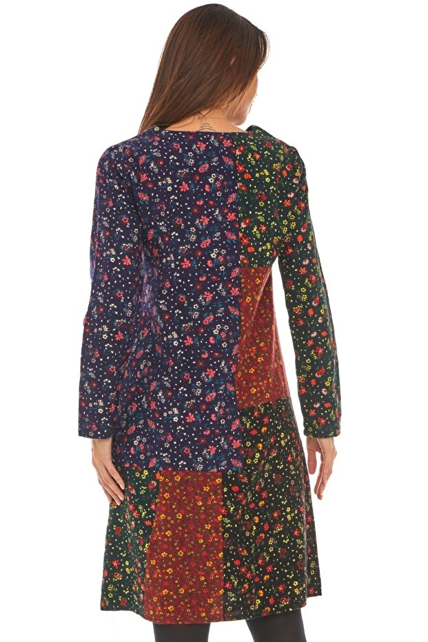 Pazen Patchwork Kısa Elbise - 6