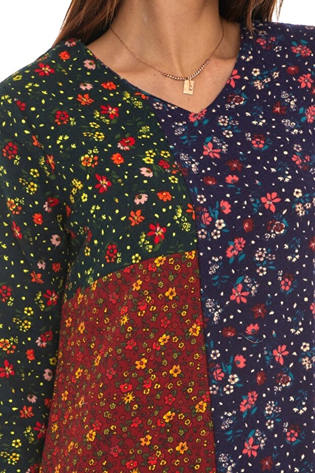 Pazen Patchwork Kısa Elbise - 8