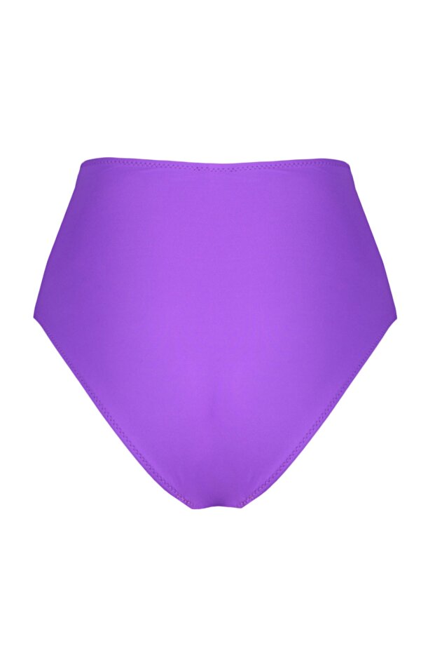 Mor Cut Out Detaylı Yüksek Bel Regular Bikini Altı TBESS20BA0184 - 8