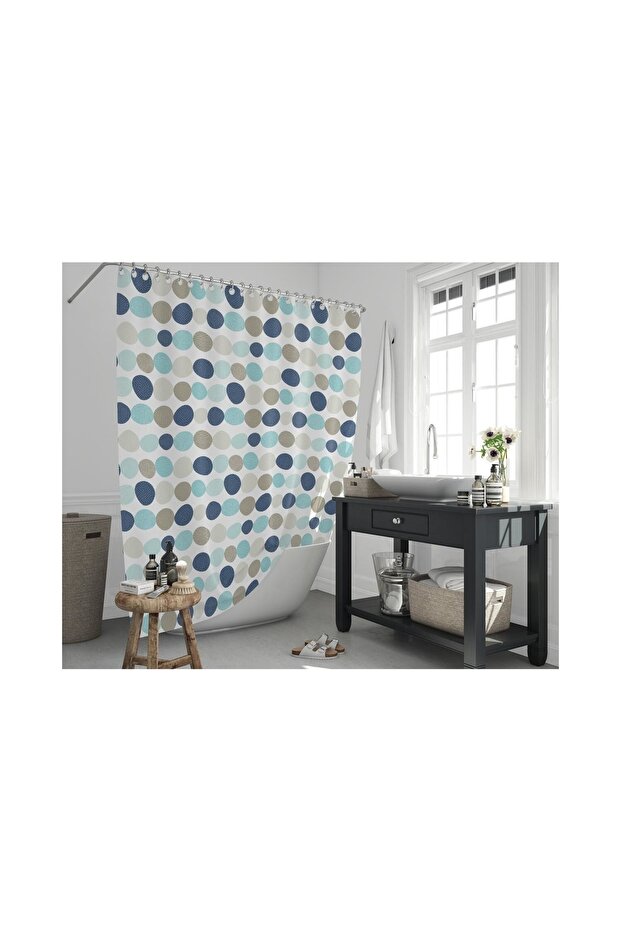 Jackline Double Wing Bathroom Shower Curtain 2x110x200cm New Collection