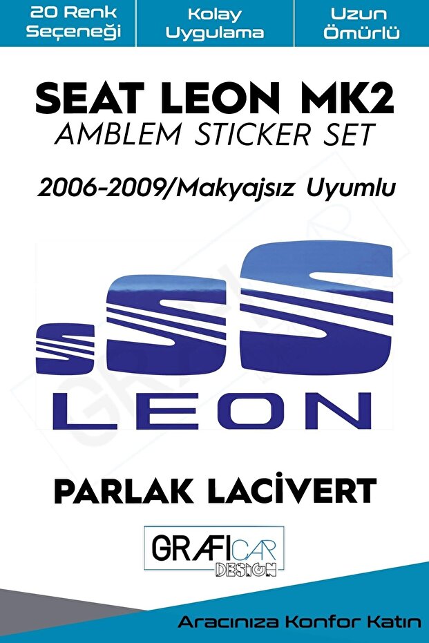 مجموعة ملصقات شعار سيات ليون Mk2 2006-2009 / بدون مكياج