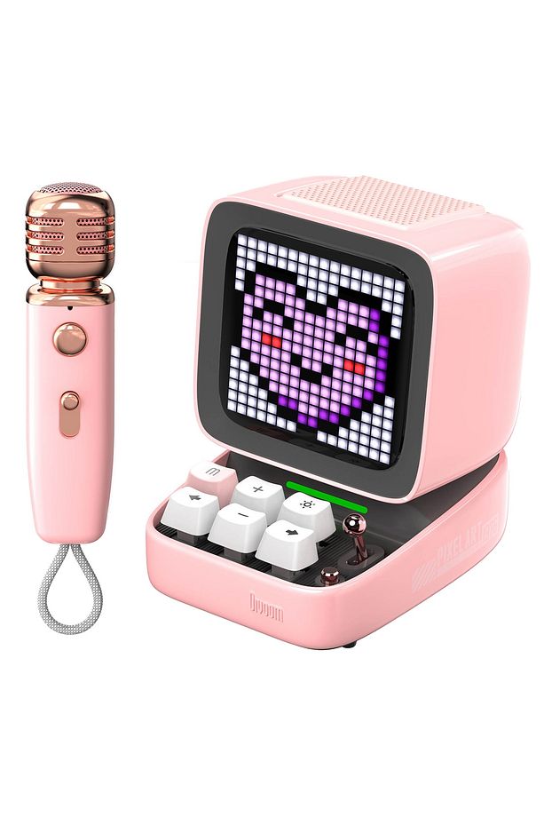 Ditoo-mic Pembe Karaoke Mikrofonlu Uyarlanabilir Piksel Ekranlı Bluetooth Hoparlör - 1