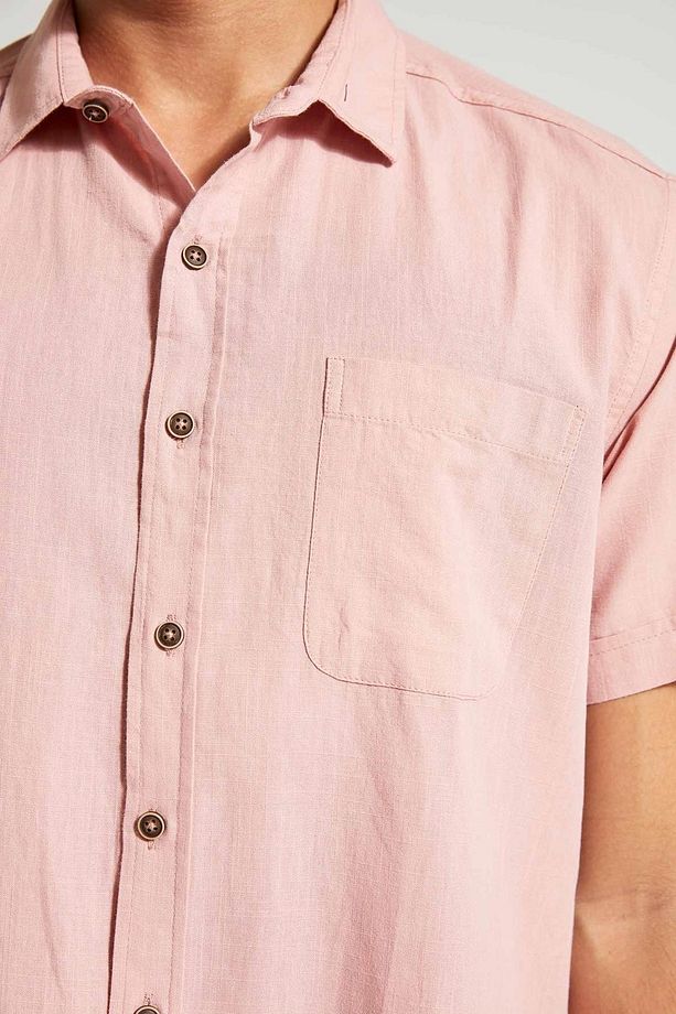 Slim Fit Basic Kısa Kollu Gömlek - 3