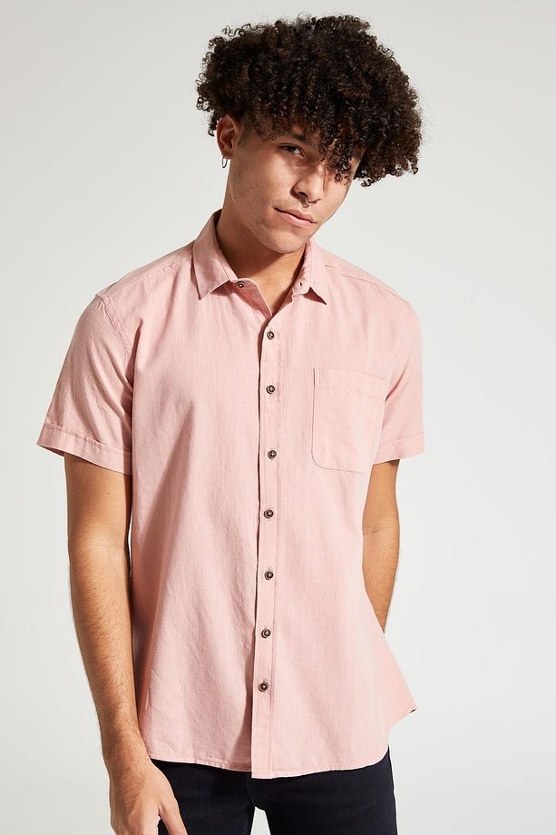 Slim Fit Basic Kısa Kollu Gömlek - 5