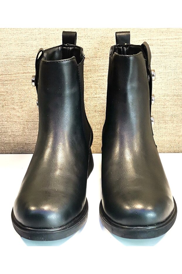 2238 Kısa Topuklu Termo Bot Siyah - 1