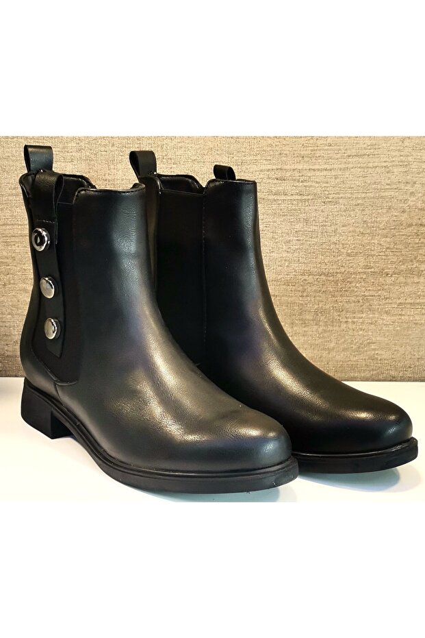 2238 Kısa Topuklu Termo Bot Siyah - 2