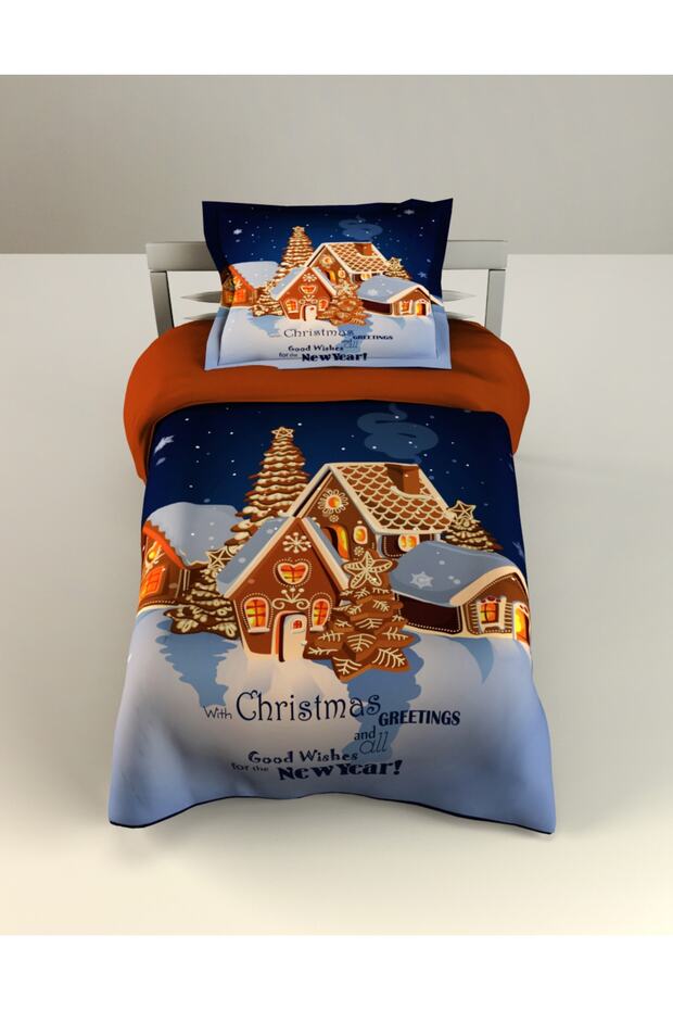 New Year's Merry Christmas 3D Single Duvet Cover Set