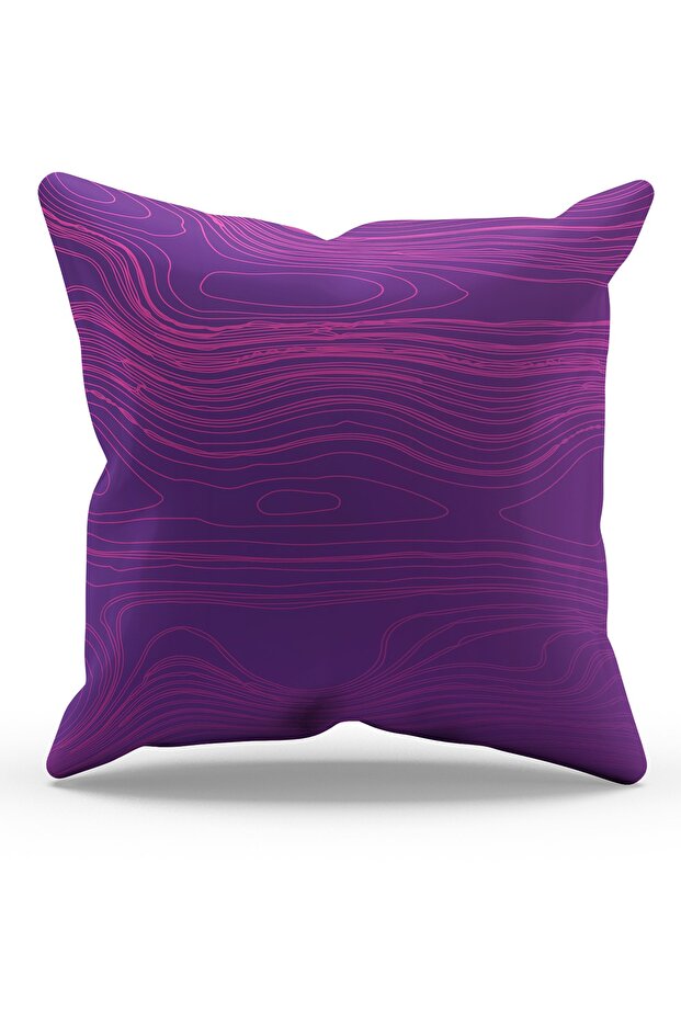 غطاء وسادة منقوش على شكل موجة أرجوانية مطبوعة على الوجهين من جلد الغزال
