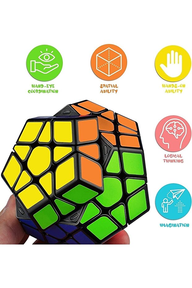 مكعب الذكاء - مكعب الصبر التعليمي والتدريبي والتطوير 9x9x9 خماسي سهل الدوران - 6
