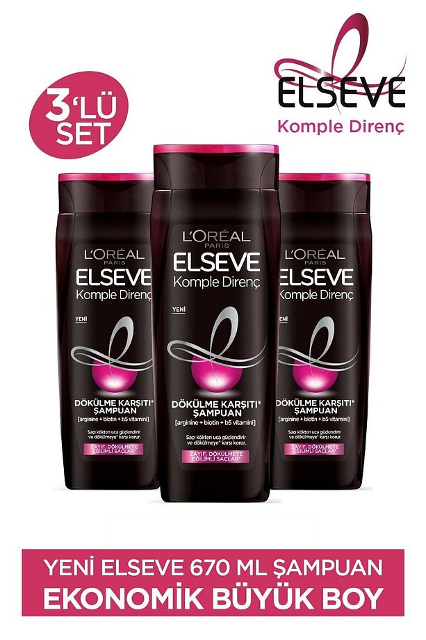 Komple Direnç Dökülme Karşıtı Şampuan 670 Ml 3'lü - 1