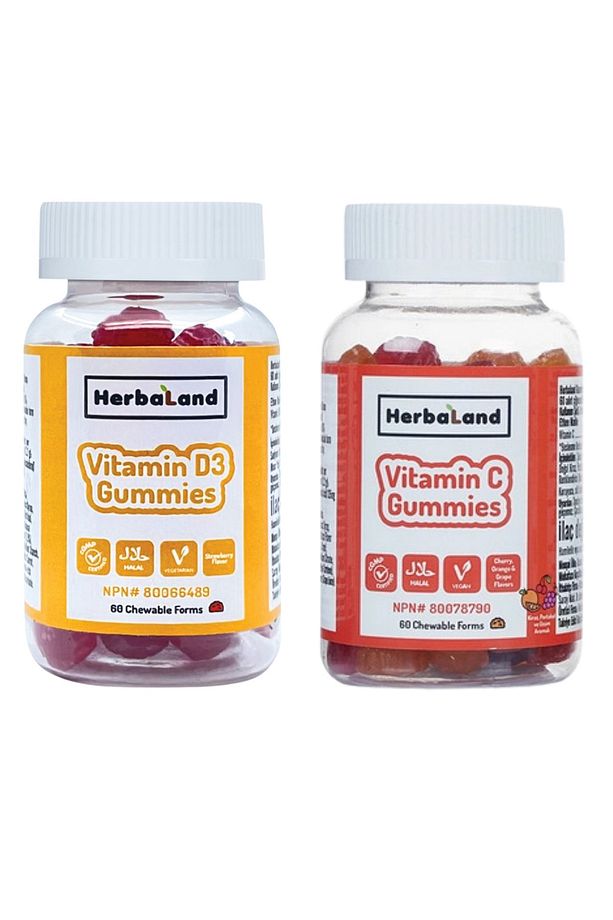 Gummies C Vitamini 60 Adet + Gummies Vitamin D3 60 Adet Çiğnenebilir Form - 1