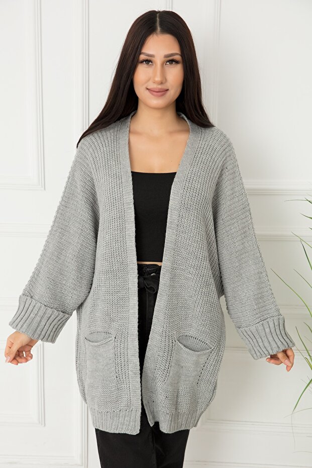 Bayan Kolu Manşet Triko Hırka Akr03 - 1