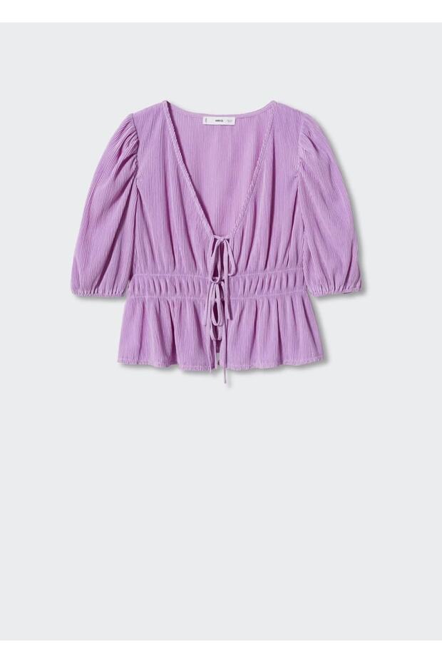 Volanlı Pilili Bluz - 3