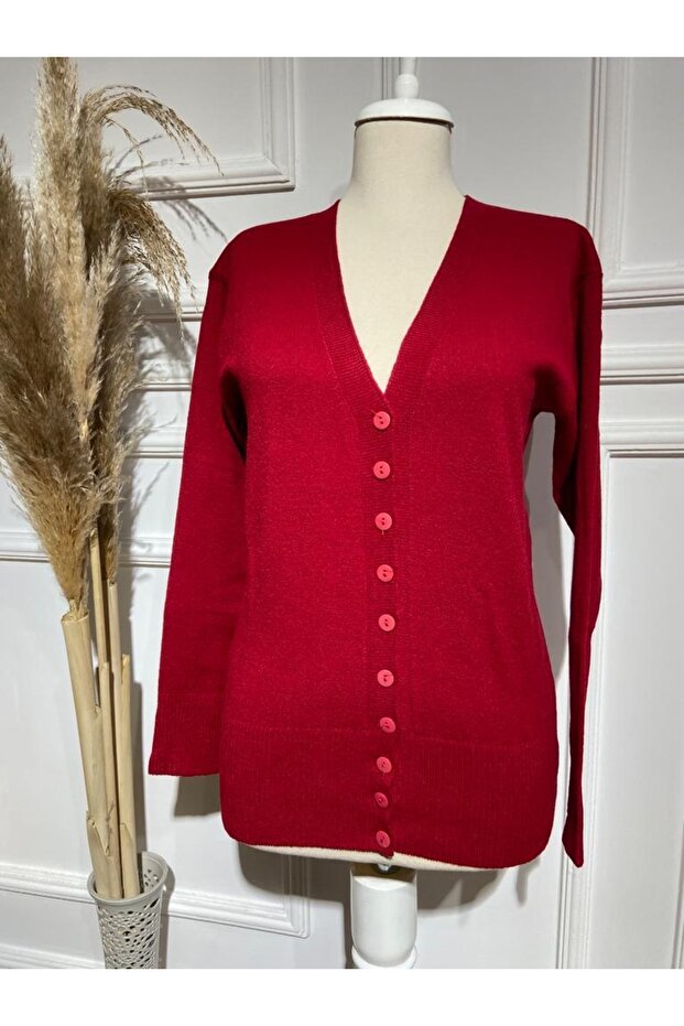 Women's Fine Knitwear Sleeve Cuffed Seasonal Button-Front Cardigan