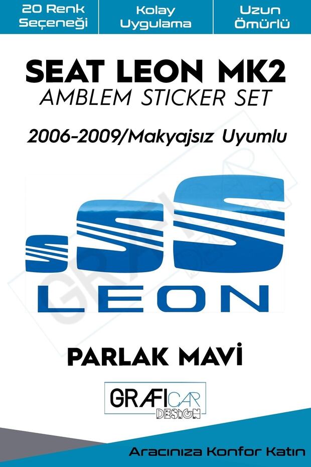 مجموعة ملصقات شعار سيات ليون Mk2 2006-2009 / بدون مكياج