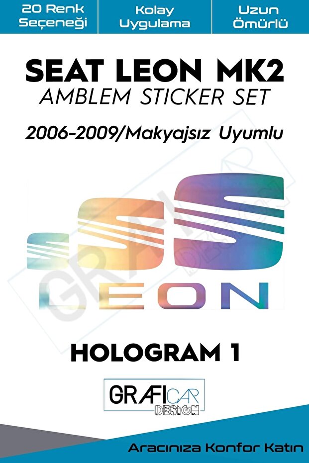 مجموعة ملصقات شعار سيات ليون Mk2 2006-2009 / بدون مكياج
