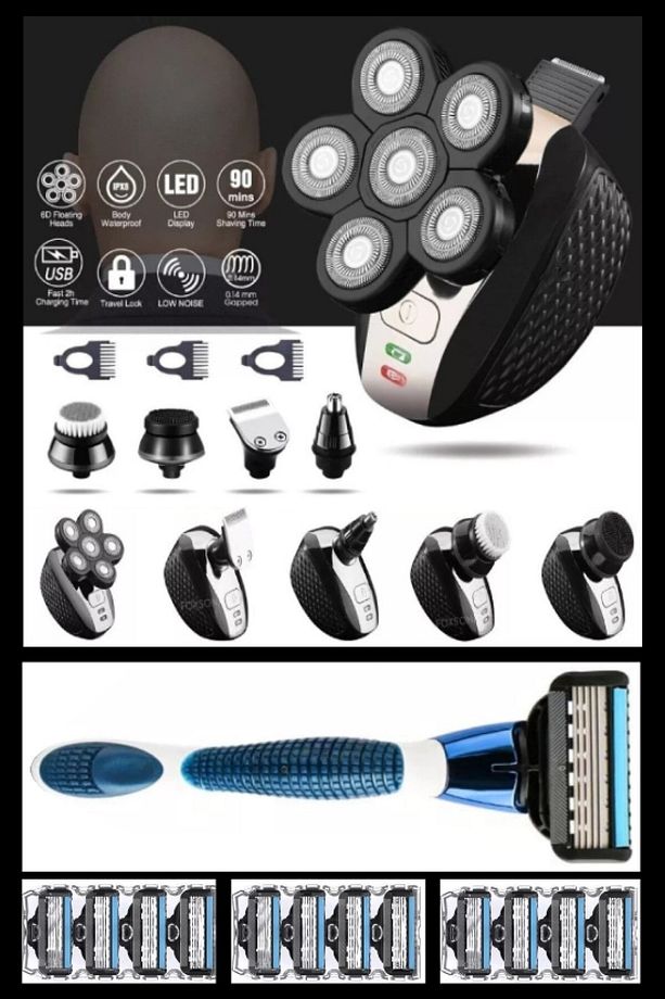 D14 6 Kafa Tıraş Makinesi + J8 Holder + 12 Adet Kartuş -5 Bıçak - 1