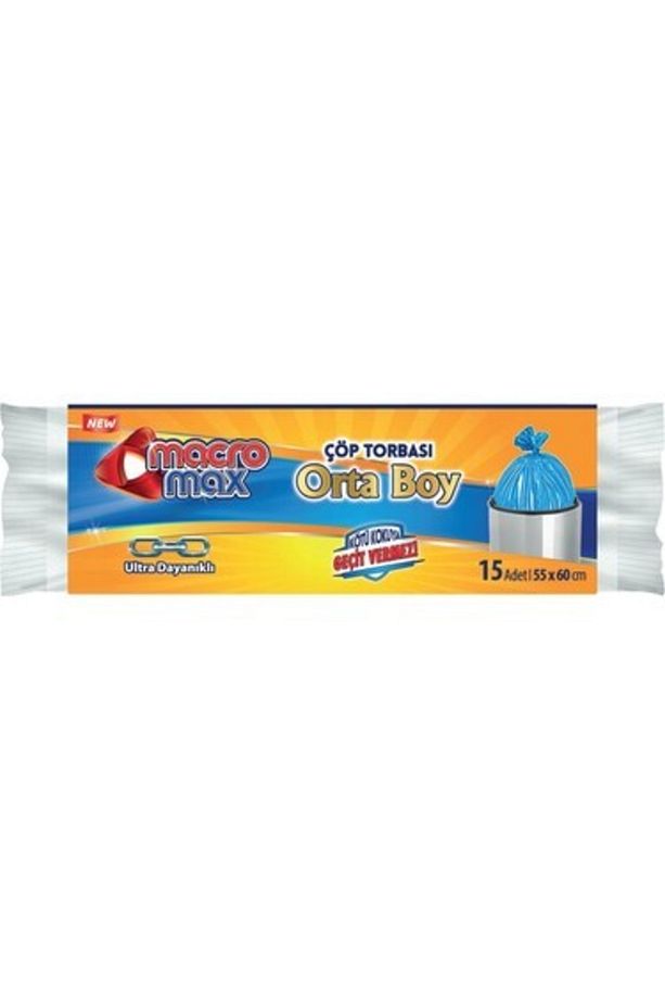 Ekstra Güçlü Çöp Torbası Orta Boy 55x60 Cm, Soft Kokulu 15 Adet Mutfak Poşeti - 1