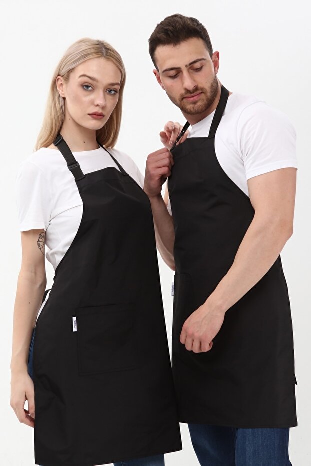 Waterproof Stain Resistant Neck Adjustable Apron with Pockets Kitchen Cafe Barista Dish Waiter Chef Cook Waiter
