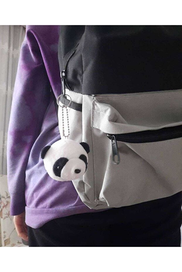 Plush Panda Patterned Keychain - 4