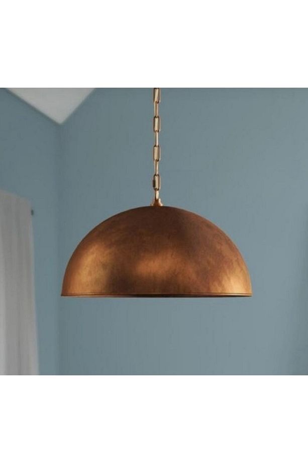 Mylights Fırcalanmış Bronz Eskitme 40 Cm Rustik Vintage Tekli Sarkıt Masaüstü Kafe Var Tezgah Avize - 1