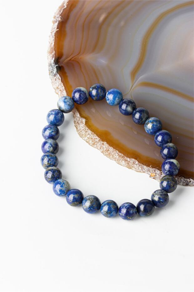 Lapis Lazuli Sphere Cut 8 Mm Bracelet