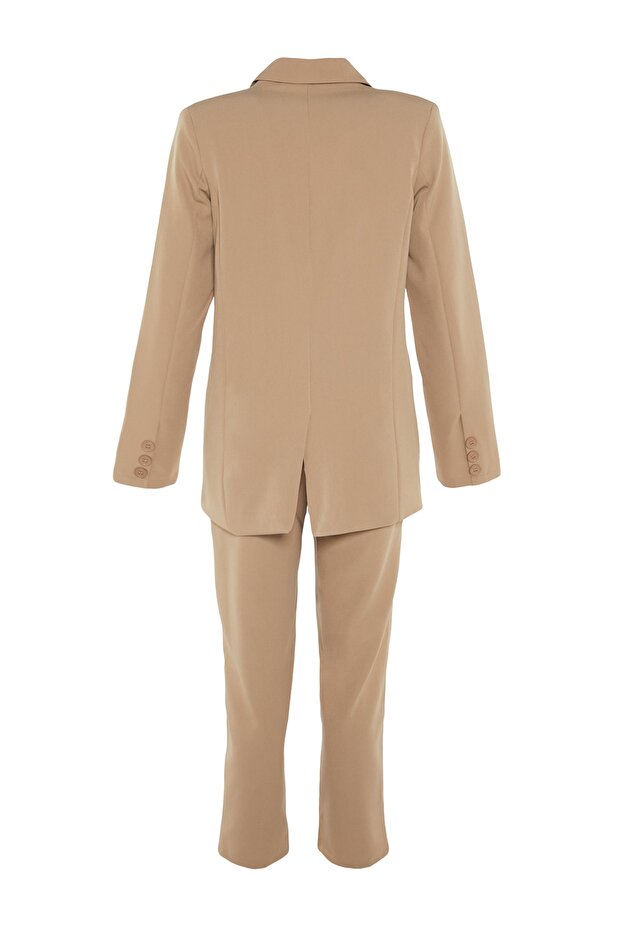 Vizon Blazer Ceket-Pantolon Dokuma Alt-Üst Takım TCTAW23US00132 - 12