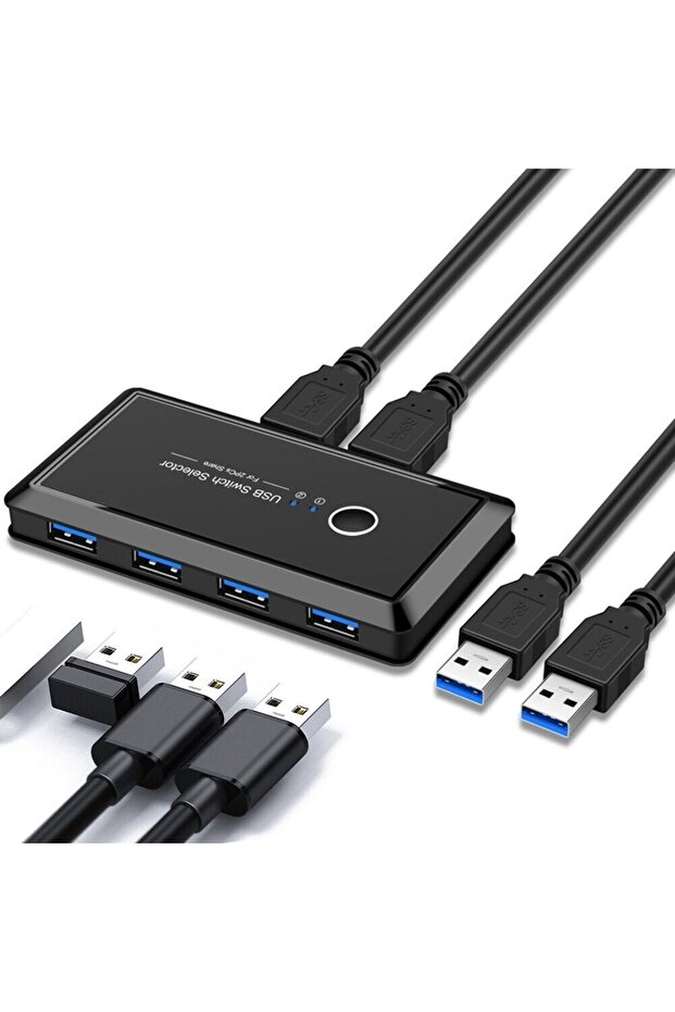 4686 USB 3.0 4 Port Hub 2 Compatible Case Pc Computer Kvm Switch Splitter Multiplexer