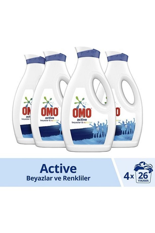 Sıvı Çamaşır Deterjanı Active Beyazlar Ve Renkliler Için 4 X 1,69 Lt - 1