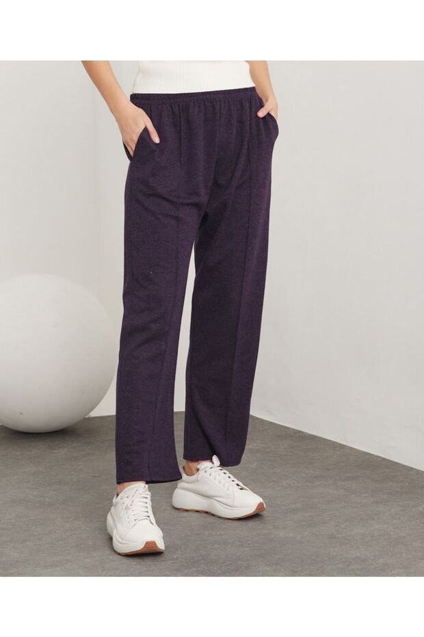 بنطلون صوف إكرين مقاس كبير - برقوق - 6