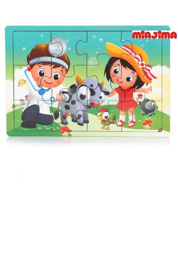 Eğitici Ahşap Puzzle Seti 6 Farklı Puzzle'dan Oluşan 12 Parçalı Puzzle - 3
