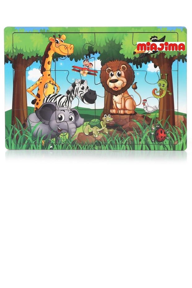 Eğitici Ahşap Puzzle Seti 6 Farklı Puzzle'dan Oluşan 12 Parçalı Puzzle - 5
