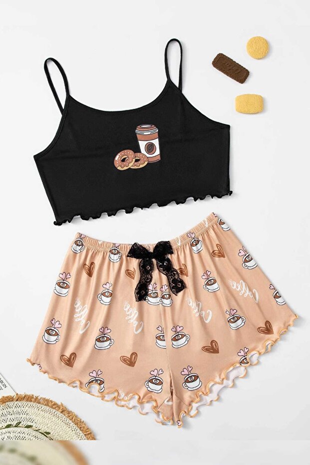 Tex Supersoft Shorts Set, Coffee Cream