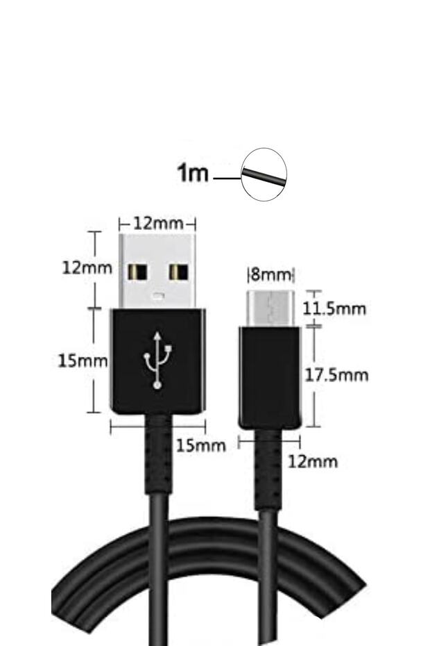 Type-c 2.4 Amper Hızlı Şarj Ve Data Kablosu 1 Metre - Siyah - 2