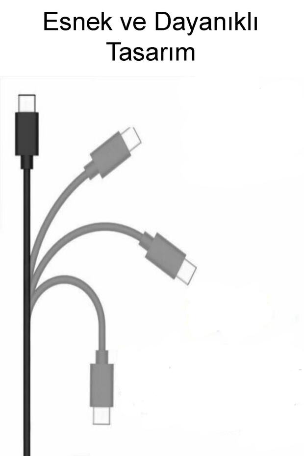 Type-c 2.4 Amper Hızlı Şarj Ve Data Kablosu 1 Metre - Siyah - 3